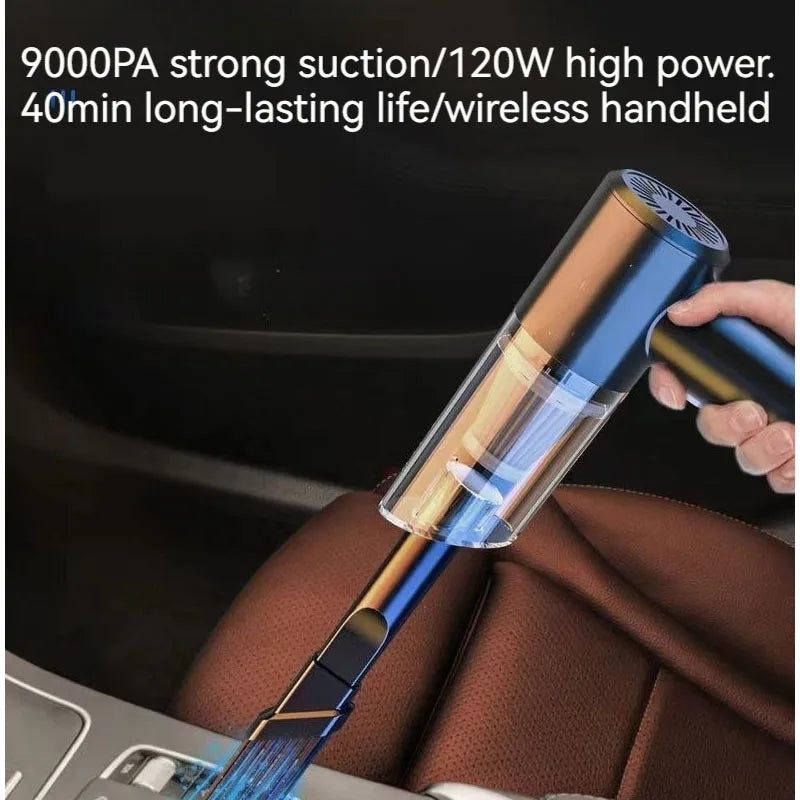 Powerful compact, wireless, and portable handheld vacuum cleaner with powerful suction & blowing | Can be used in Home & Car